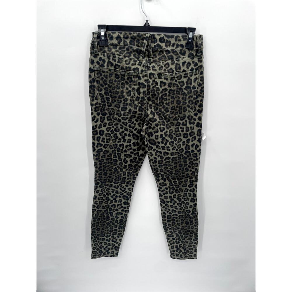GOOD AMERICAN NWT Good Waist Crop in Sage Leopard Animal Print // 6 - Picture 10 of 11